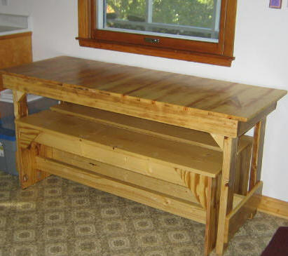 Small Kitchen Tables - 
					Free Trestle Table Plans